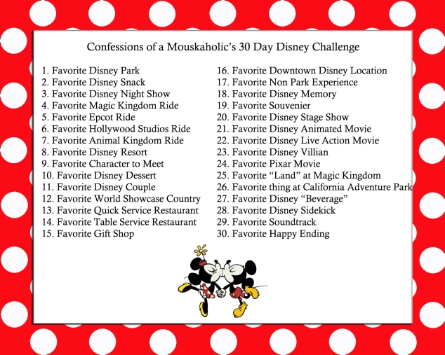 Confessions of a Mouskaholic's 30 Day Disney Challenge